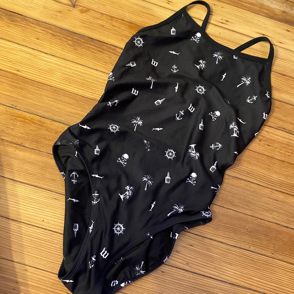 Black and white swimsuit